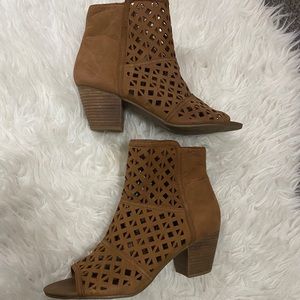 Franco Sarto open toe booties!